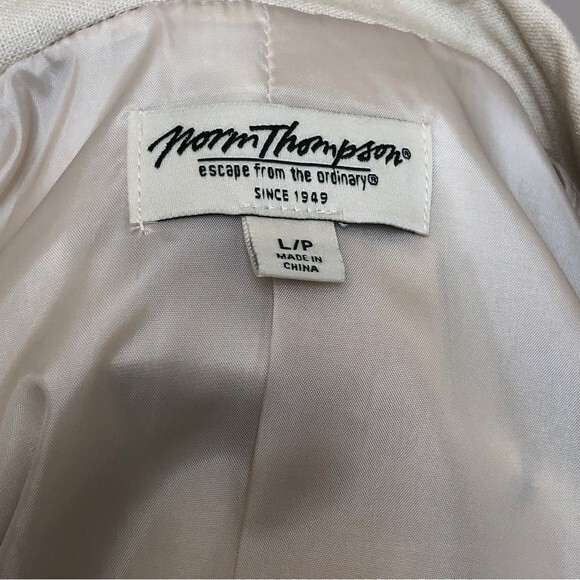 Norm Thompson Blazer Womens Large Blue Linen Floral Watercolor Blend One Button - Picture 13 of 15